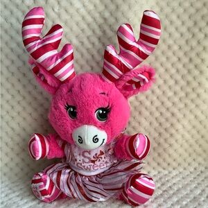 Build A Bear Pink and White Striped Reindeer Small Fry Plush w Outfit 10in 🦌